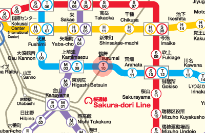 T10 Tsurumai station map
