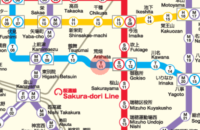T11 Arahata station map