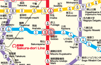 T12 Gokiso station map