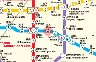 T13 Kawana station map