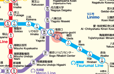 T16 Shiogama-guchi station map
