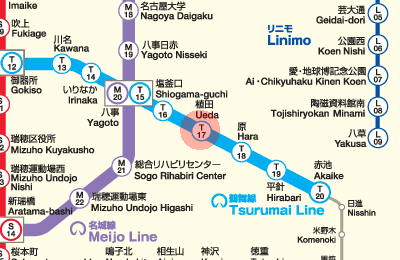 T17 Ueda station map