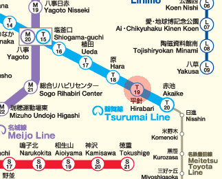 T19 Hirabari station map