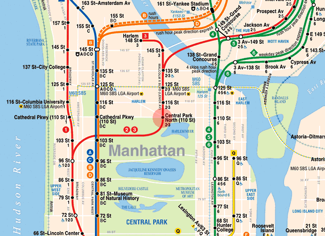 110th Street-Central Park North station map