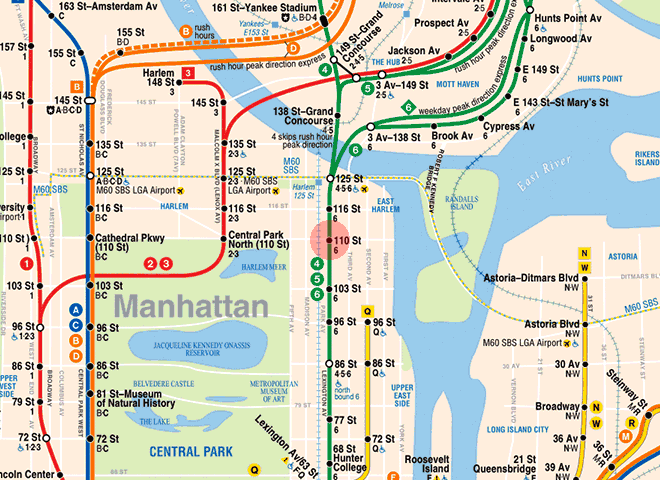 110th Street station map