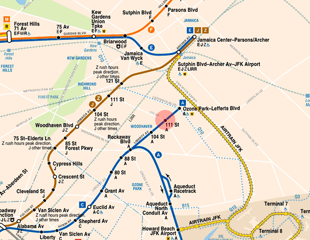 111th Street station map