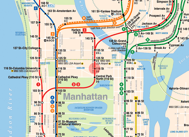 116th Street station map