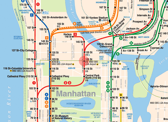 125th Street station map