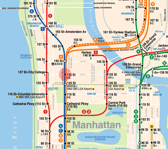 135th Street station map