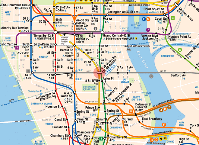 14th Street-Union Square station map