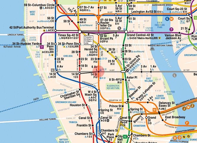 14th Street station map