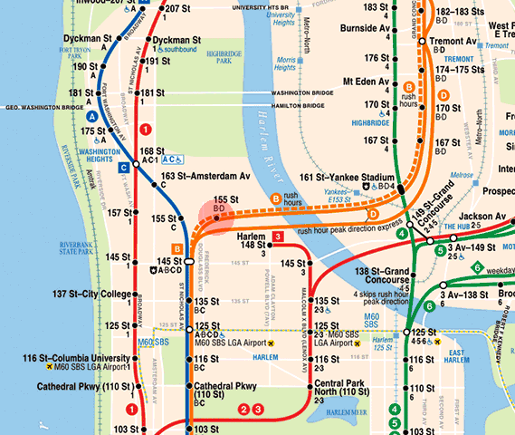 155th Street station map