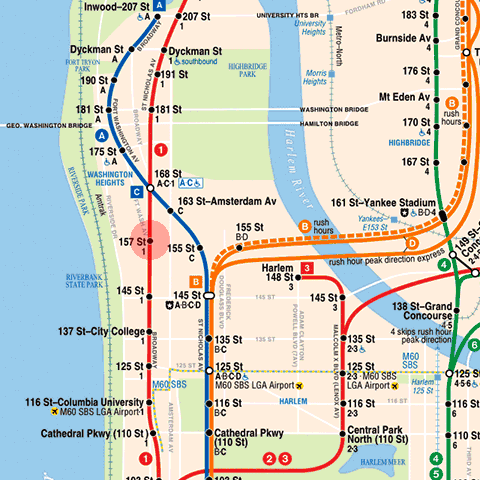 157th Street station map