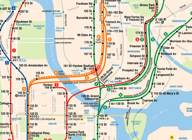 161st Street-Yankee Stadium station map - New York subway