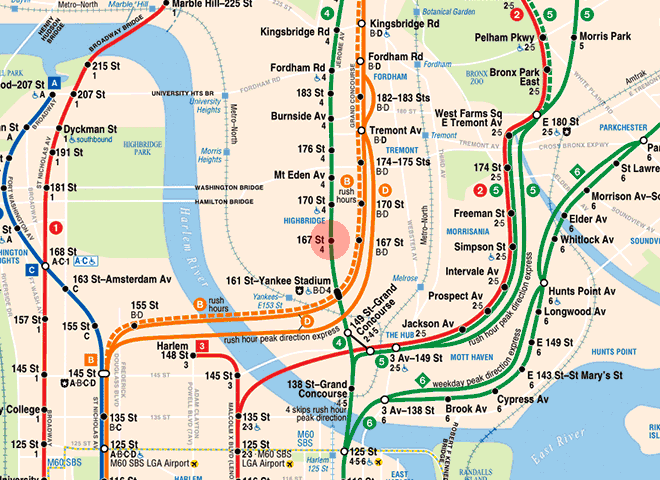 167th Street station map