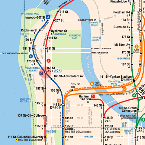 168th Street station map