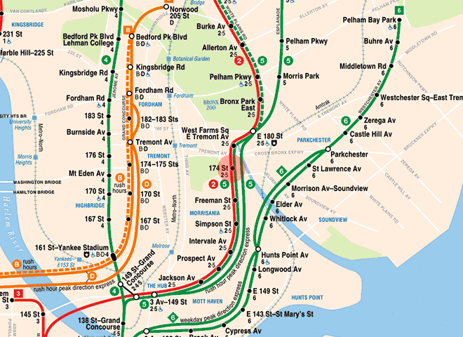 174th Street station map