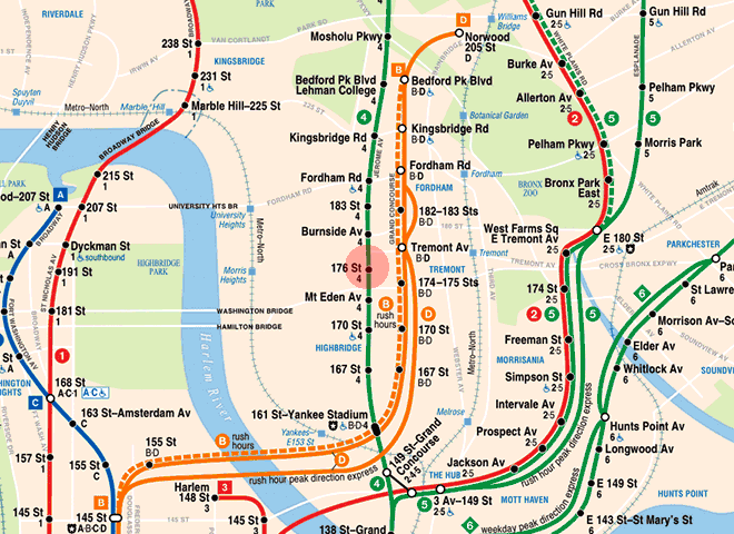 176th Street station map