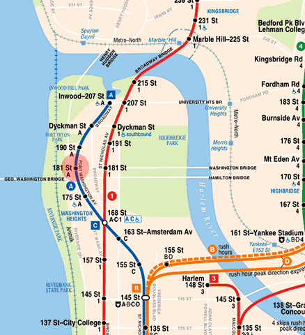 181st Street station map