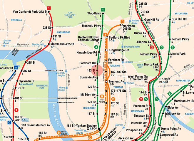 183rd Street station map