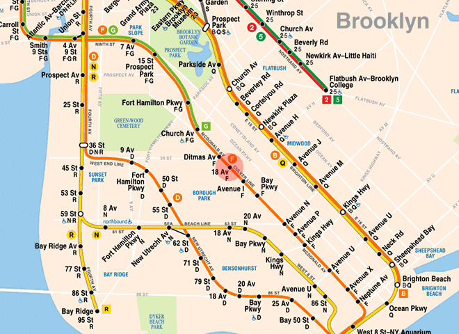 18th Avenue station map