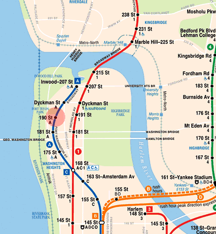 190th Street station map
