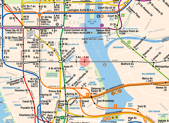1st Avenue station map