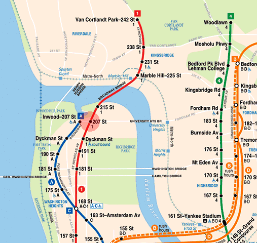 207th Street station map