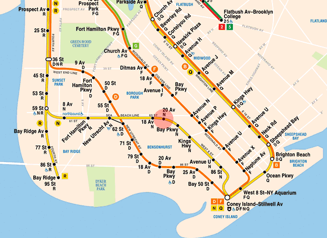 20th Avenue station map