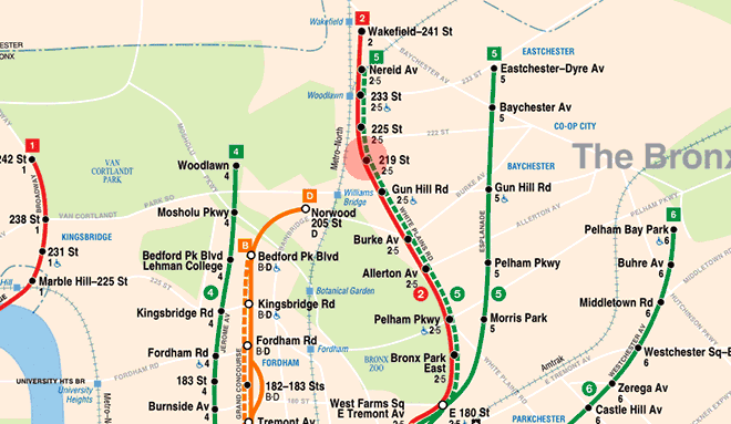 219th Street station map