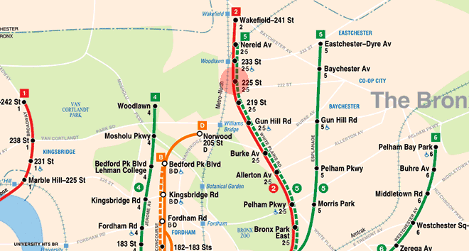 225th Street station map
