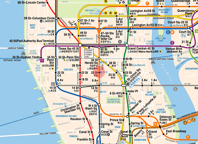 23rd Street station map