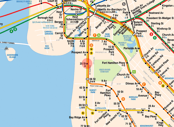 25th Street station map
