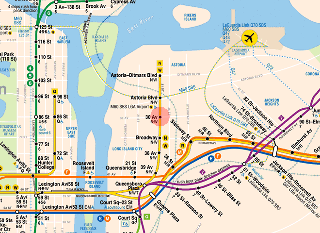 30th Avenue station map