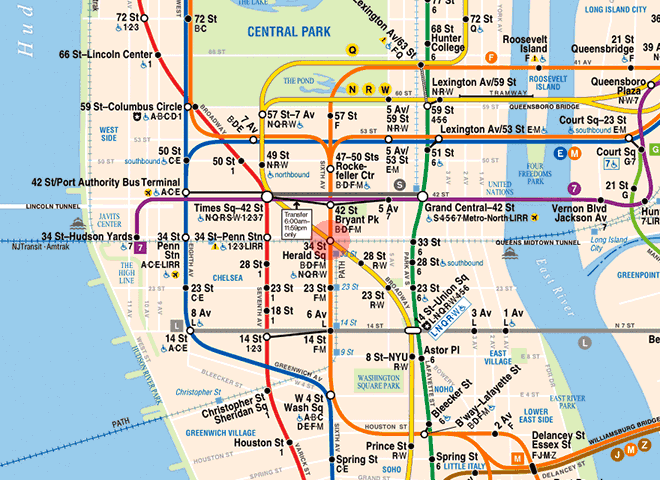 34th Street-Herald Square station map