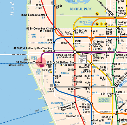 34th Street–Hudson Yards station map