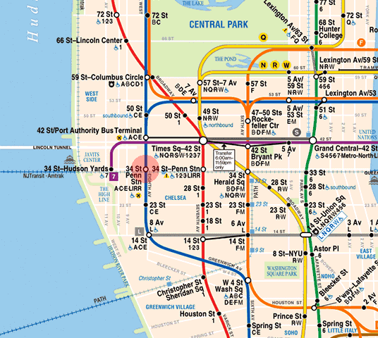 34th Street Penn Station Station Map New York Subway