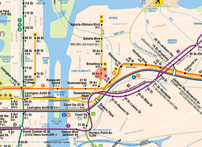 36th Avenue station map