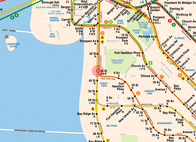 36th Street station map