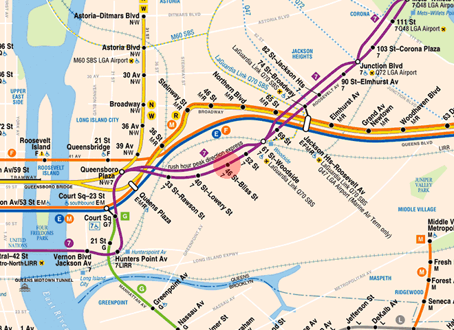 46th Street-Bliss Street station map