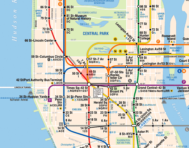 49th Street station map