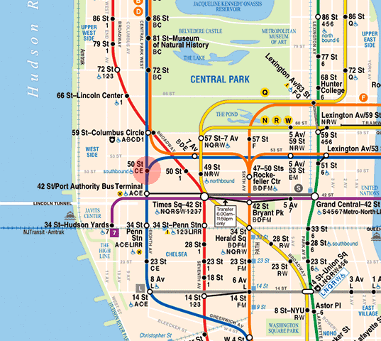 50th Street station map