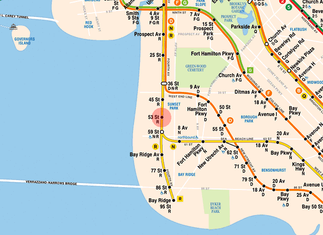 53rd Street station map