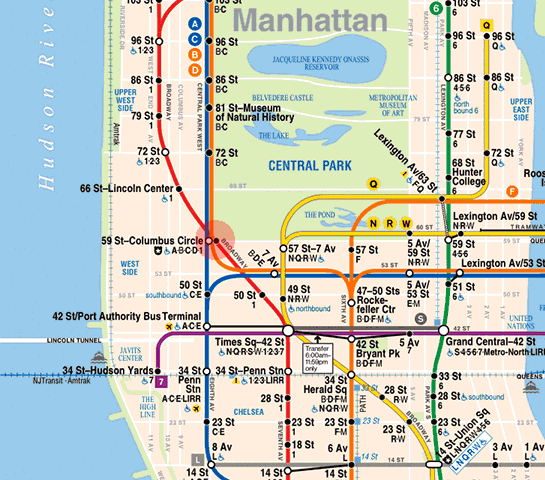 59th Street-Columbus Circle station map