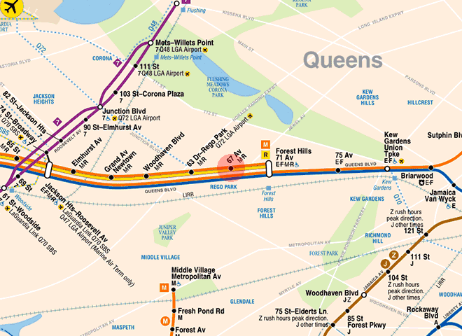 67th Avenue station map