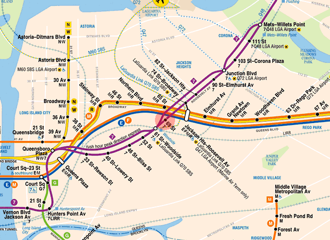 69th Street-Fisk Avenue station map