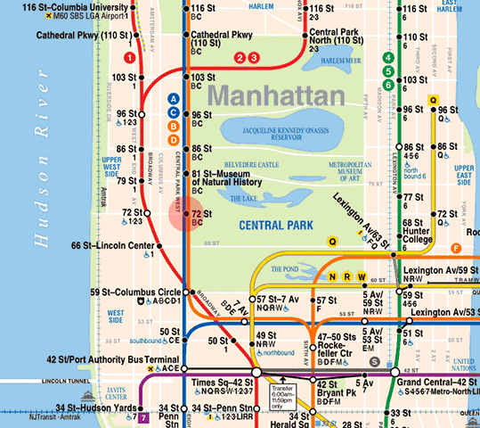 72nd Street station map
