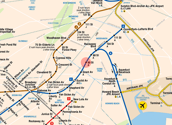 80th Street station map