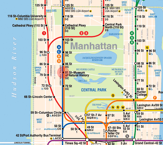 81st Street-Museum of Natural History station map