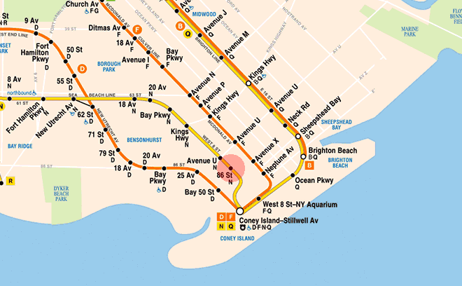 86th Street station map